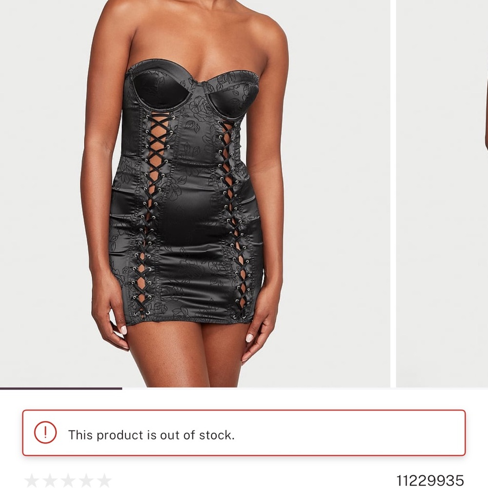 Victoria’s Secret Satin Jacquard Lace-Up Corset Slip